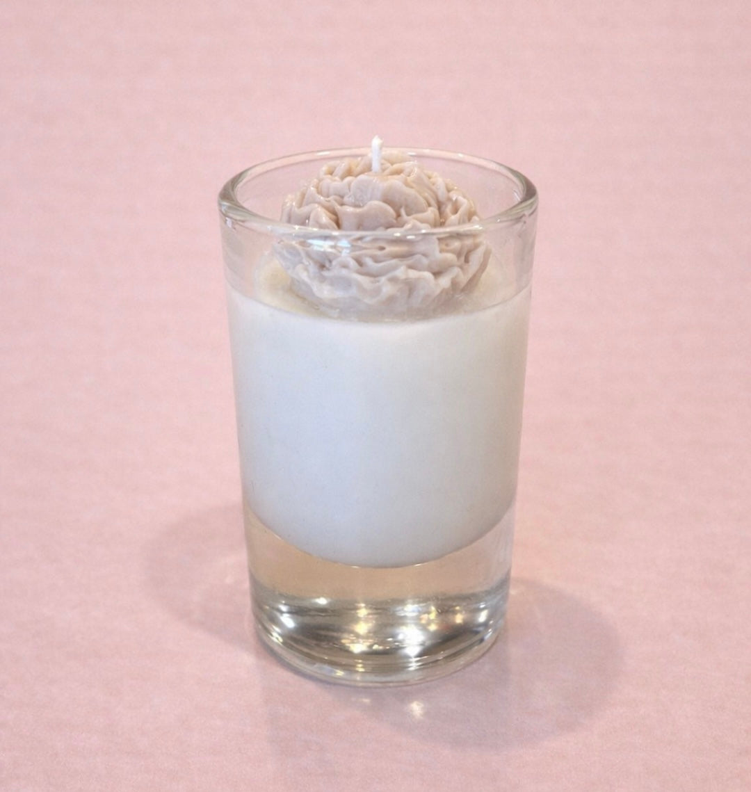 Vela Shot con Flor (paquete 10 piezas)
