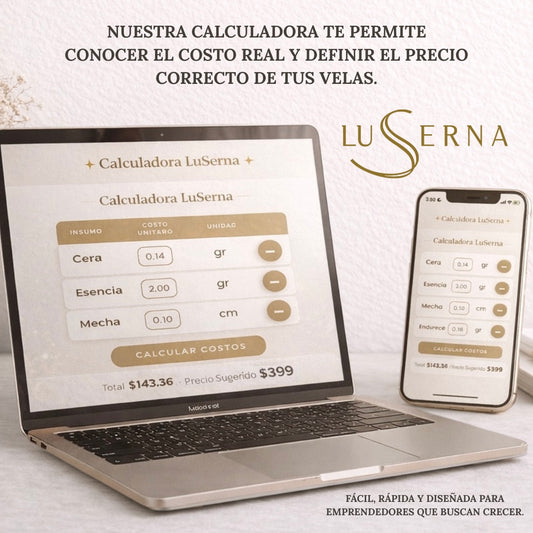 Calculadora profesional para costo y precio de velas